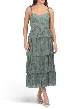 JACQUIE THE LABEL Gabrielle Velvet Burnout Maxi Dress